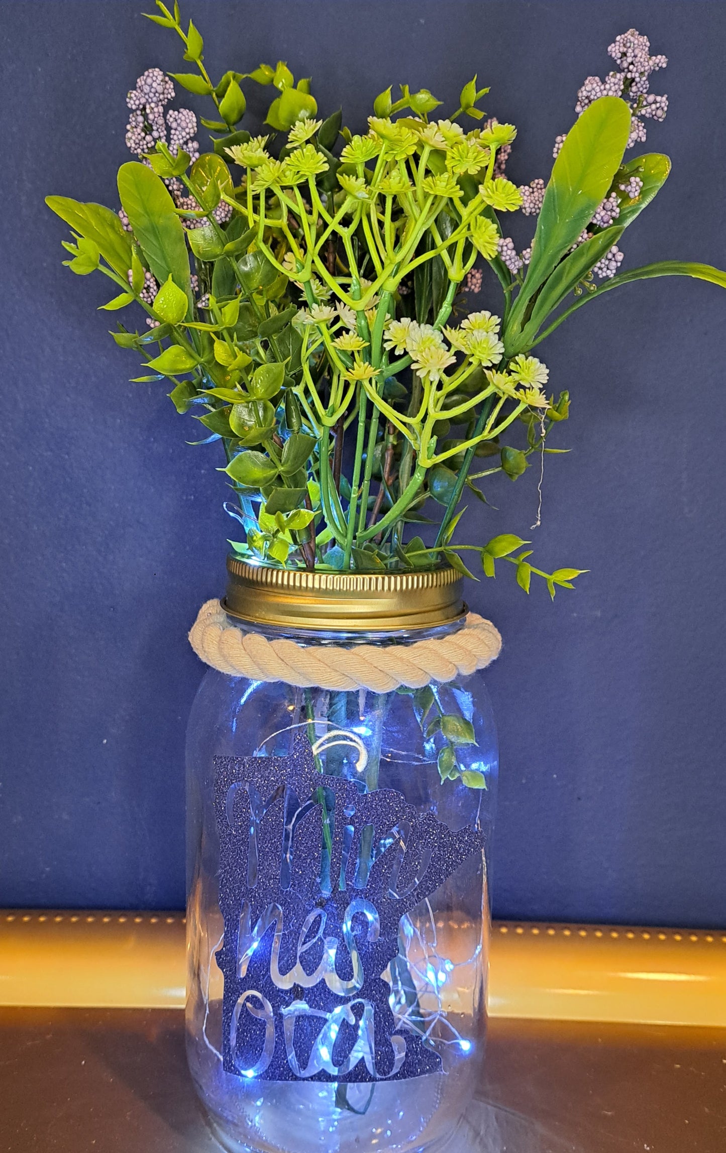 Minnesota Jar - Navy Blue Glitter Vinyl